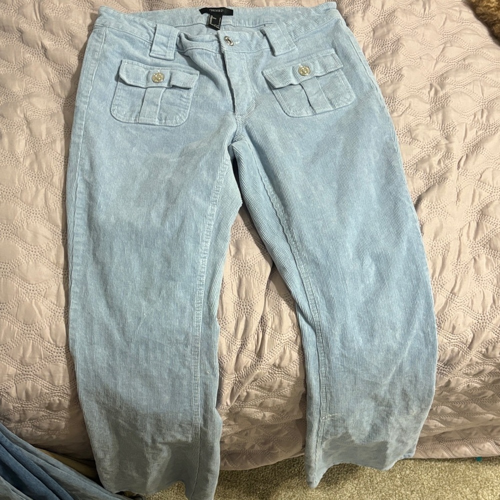 Forever 21 Sky Blue Wide Leg Jeans